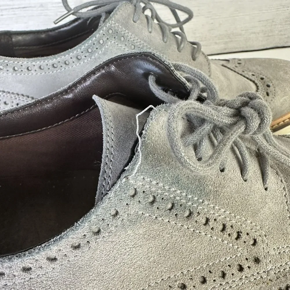 Cole Haan Briscoe Gray Suede Leather Casual Wingtip C12456 Mens Shoes 9.5 M‎